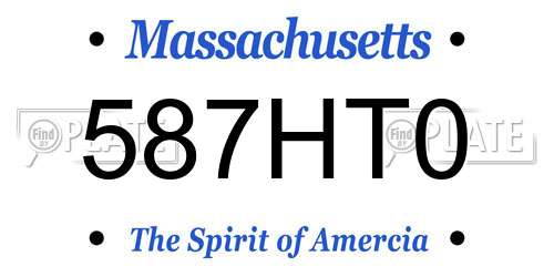 587HT0 Massachusetts License Plate