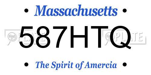587HTQ Massachusetts License Plate