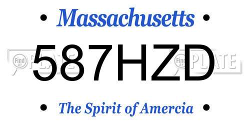 587HZD Massachusetts License Plate