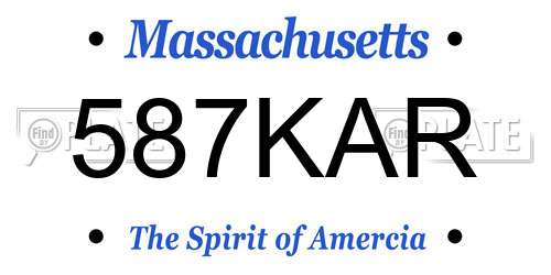 587KAR Massachusetts License Plate