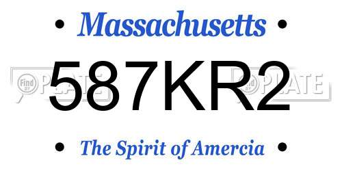 587KR2 Massachusetts License Plate