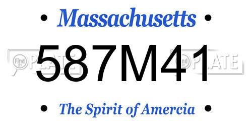 587M41 Massachusetts License Plate