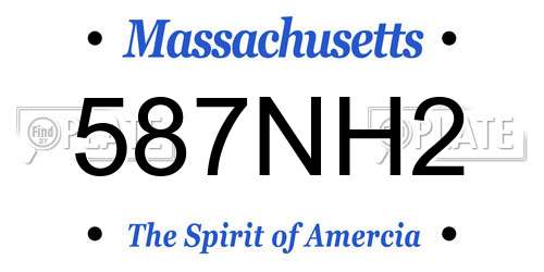 587NH2 Massachusetts License Plate