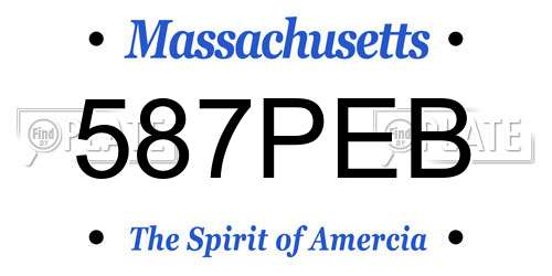 587PEB Massachusetts License Plate