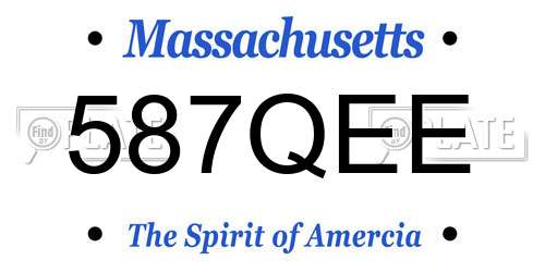 587QEE Massachusetts License Plate