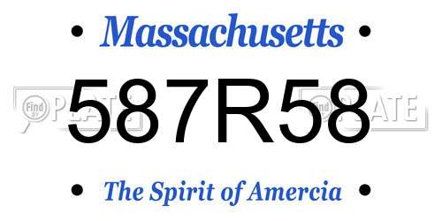 587R58 Massachusetts License Plate