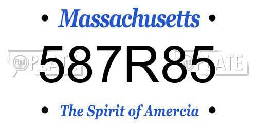 587R85 Massachusetts License Plate