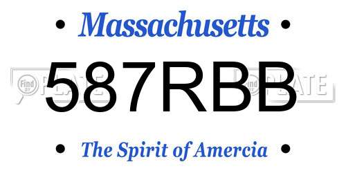 587RBB Massachusetts License Plate