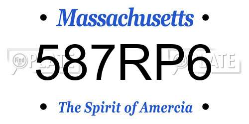 587RP6 Massachusetts License Plate