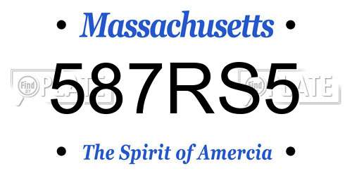 587RS5 Massachusetts License Plate