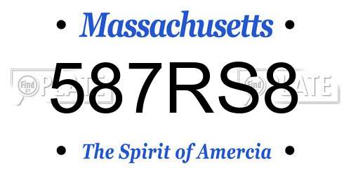 587RS8 Massachusetts License Plate