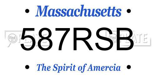 587RSB Massachusetts License Plate