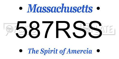 587RSS Massachusetts License Plate