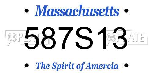 587S13 Massachusetts License Plate