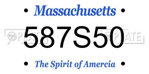587S50 Massachusetts License Plate