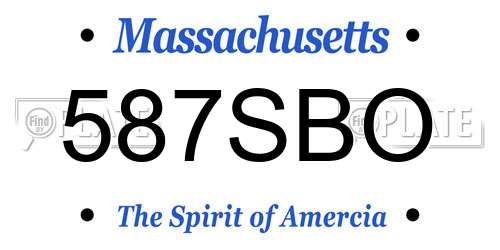 587SBO Massachusetts License Plate