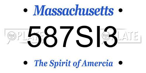 587SI3 Massachusetts License Plate