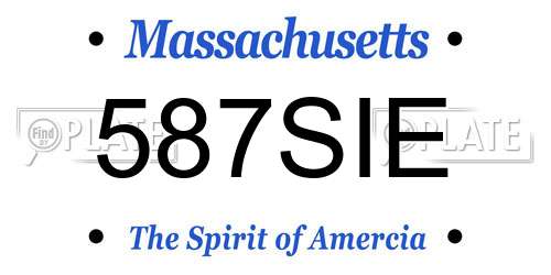 587SIE Massachusetts License Plate