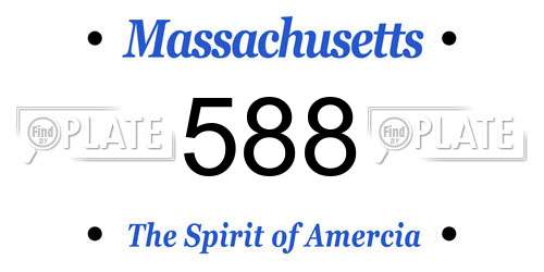 588 Massachusetts License Plate