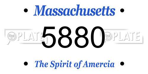 5880 Massachusetts License Plate