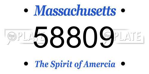 58809 Massachusetts License Plate