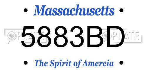 5883BD Massachusetts License Plate
