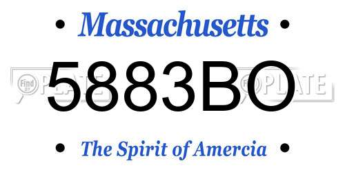 5883BO Massachusetts License Plate