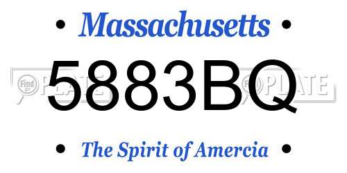 5883BQ Massachusetts License Plate