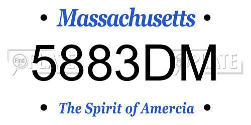 5883DM Massachusetts License Plate