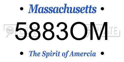 5883OM Massachusetts License Plate