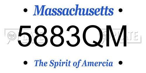 5883QM Massachusetts License Plate