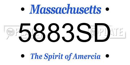 5883SD Massachusetts License Plate