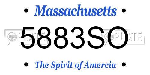 5883SO Massachusetts License Plate