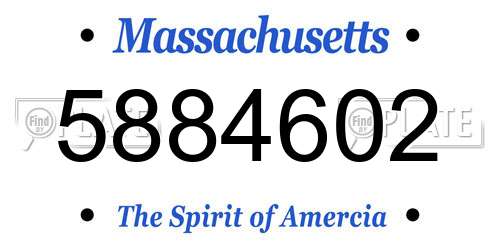 5884602 Massachusetts License Plate