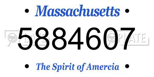 5884607 Massachusetts License Plate