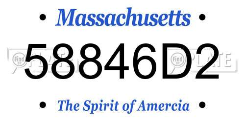 58846D2 Massachusetts License Plate