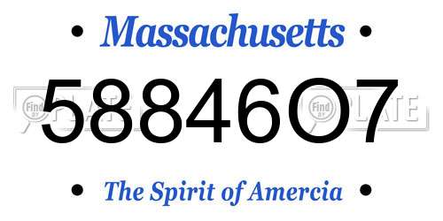 58846O7 Massachusetts License Plate