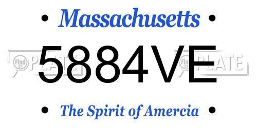 5884VE Massachusetts License Plate