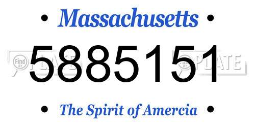5885151 Massachusetts License Plate