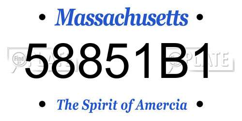58851B1 Massachusetts License Plate