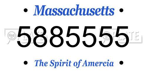 5885555 Massachusetts License Plate