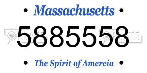 5885558 Massachusetts License Plate