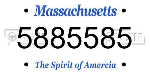 5885585 Massachusetts License Plate