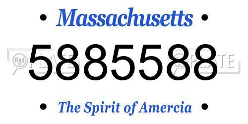 5885588 Massachusetts License Plate