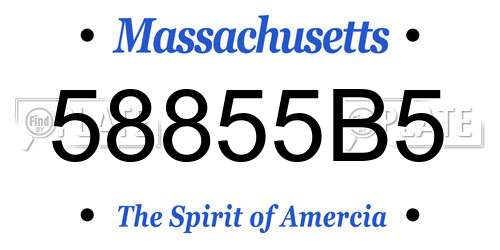 58855B5 Massachusetts License Plate