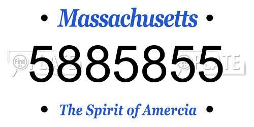 5885855 Massachusetts License Plate