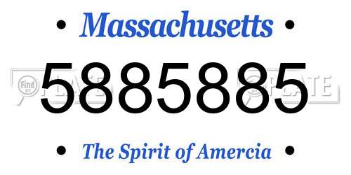 5885885 Massachusetts License Plate