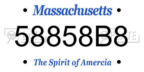 58858B8 Massachusetts License Plate