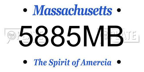 5885MB Massachusetts License Plate