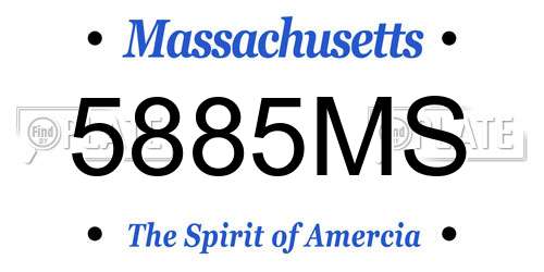 5885MS Massachusetts License Plate